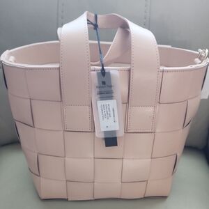 Pink Woven Tote Bag